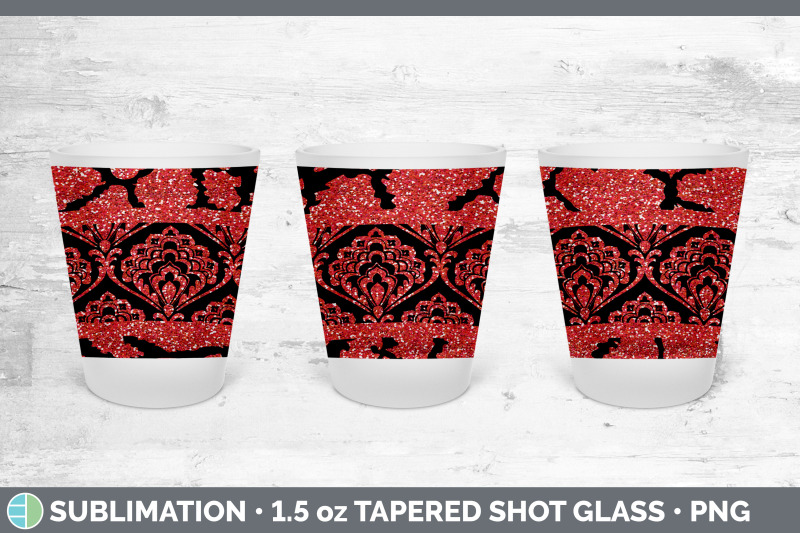 red-damask-shot-glass-sublimation-shot-glass-1-5oz-tapered