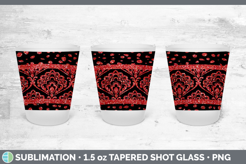 red-damask-shot-glass-sublimation-shot-glass-1-5oz-tapered