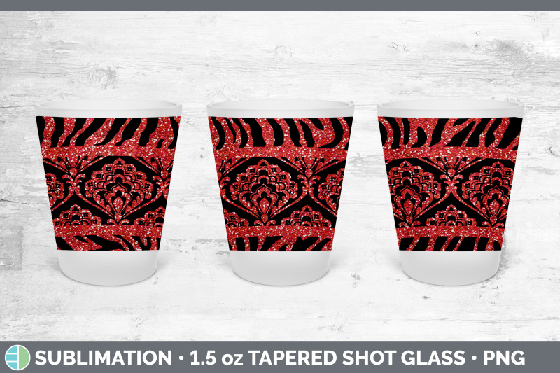 red-damask-shot-glass-sublimation-shot-glass-1-5oz-tapered