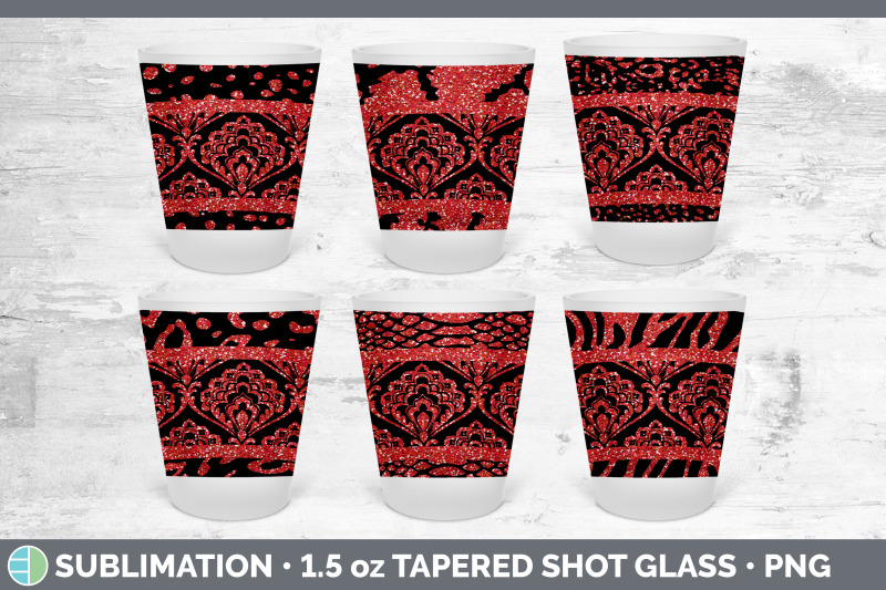 red-damask-shot-glass-sublimation-shot-glass-1-5oz-tapered