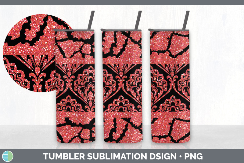 red-damask-tumbler-glitter-animal-print-skinny-tumbler-sublimation-b