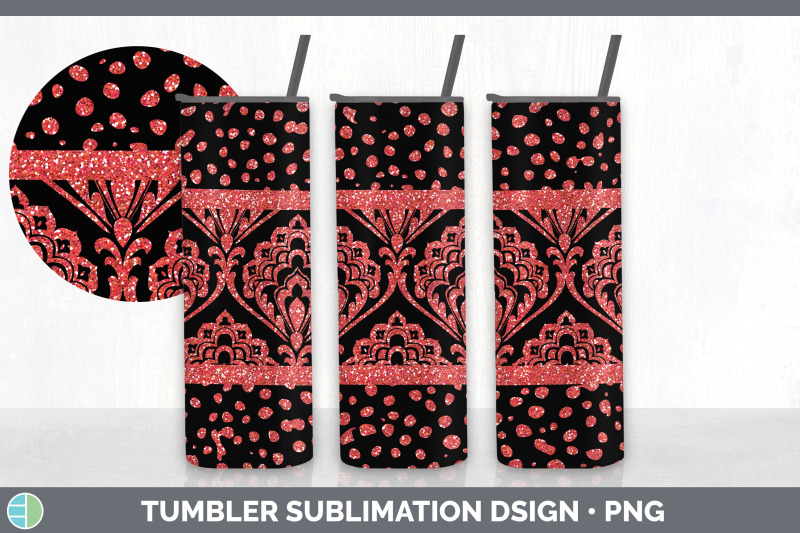 red-damask-tumbler-glitter-animal-print-skinny-tumbler-sublimation-b