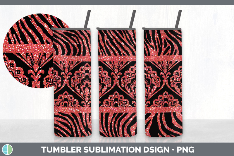 red-damask-tumbler-glitter-animal-print-skinny-tumbler-sublimation-b