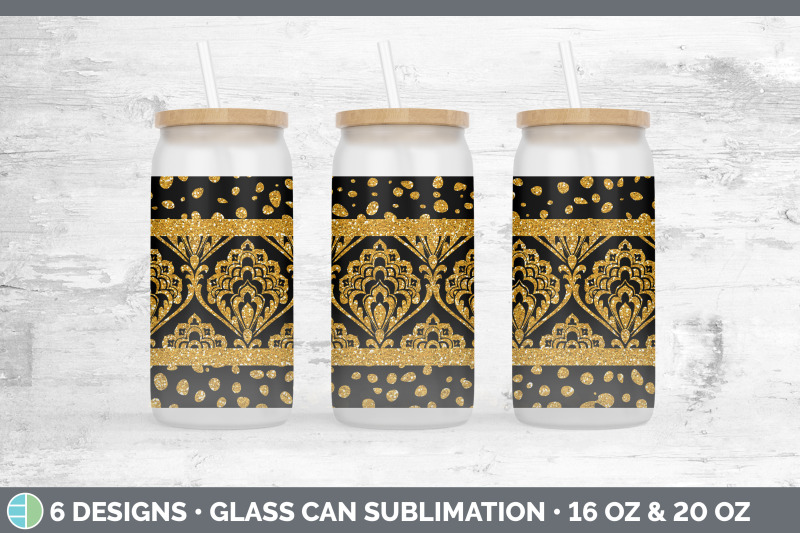 orange-damask-glass-can-sublimation-beer-mason-jar