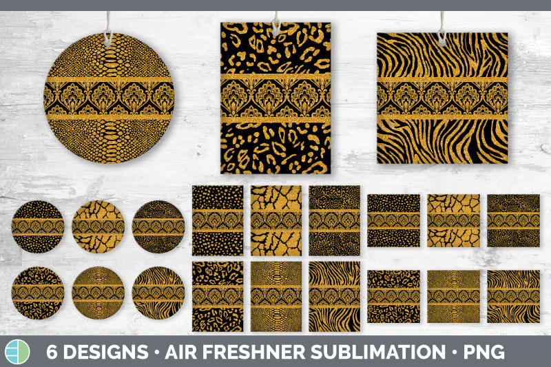 orange-damask-air-freshener-glitter-animal-print-sublimation-bundle