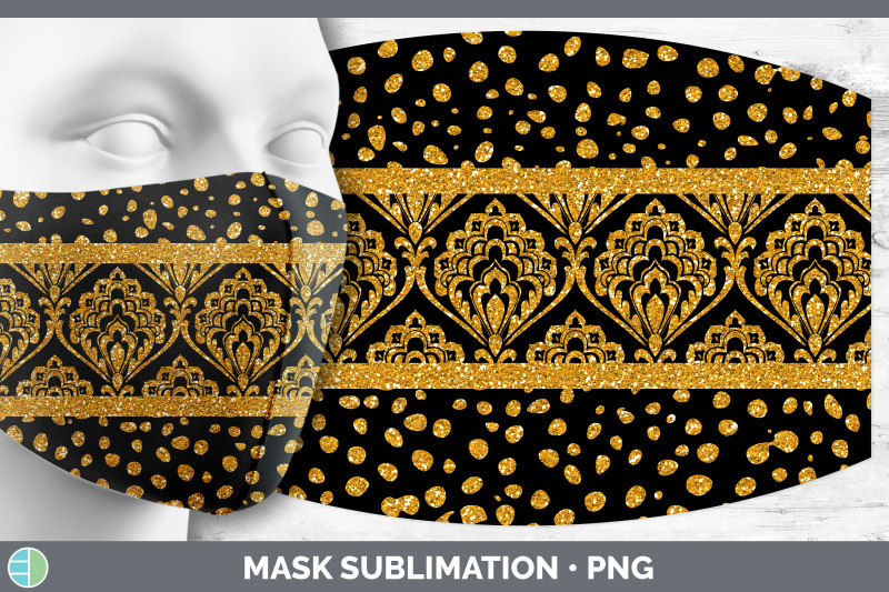 orange-damask-mask-sublimation-glitter-animal-print-face-mask-design