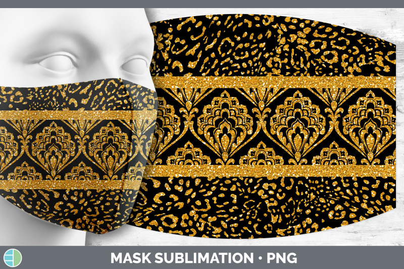 orange-damask-mask-sublimation-glitter-animal-print-face-mask-design