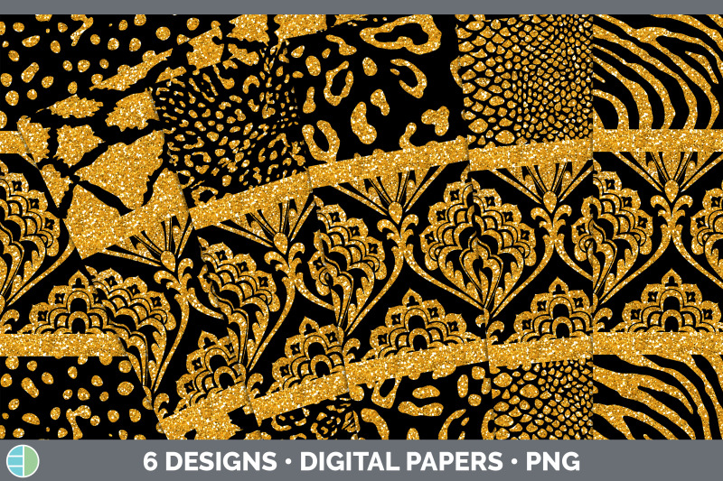 orange-damask-backgrounds-glitter-animal-print-digital-scrapbook-pap