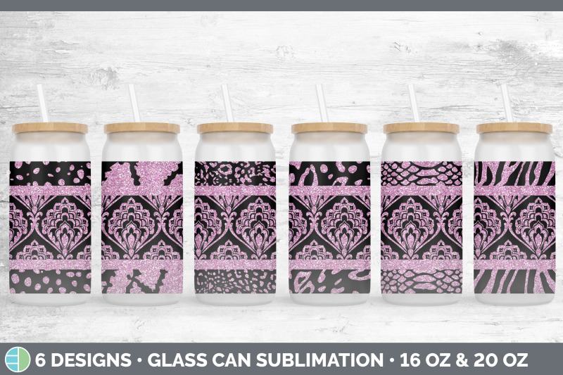 pink-damask-glass-can-sublimation-beer-mason-jar