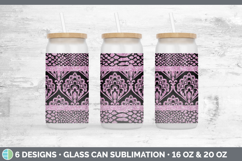 pink-damask-glass-can-sublimation-beer-mason-jar