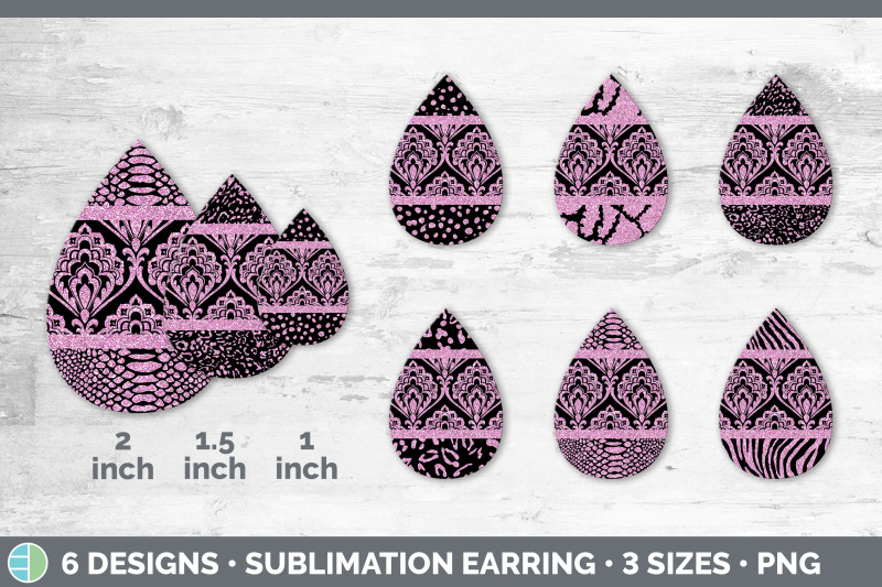 pink-damask-teardrop-earring-glitter-animal-print-sublimation-bundle