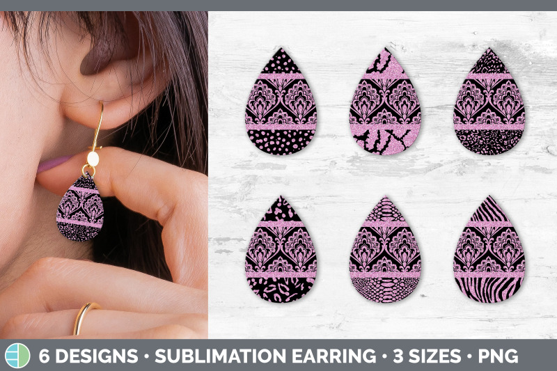 pink-damask-teardrop-earring-glitter-animal-print-sublimation-bundle