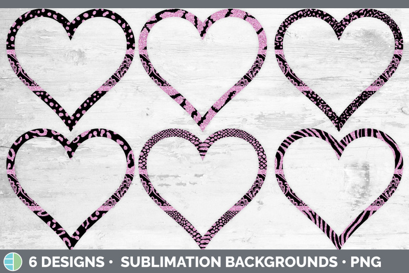 pink-damask-heart-frame-clipart-glitter-animal-print-hearts