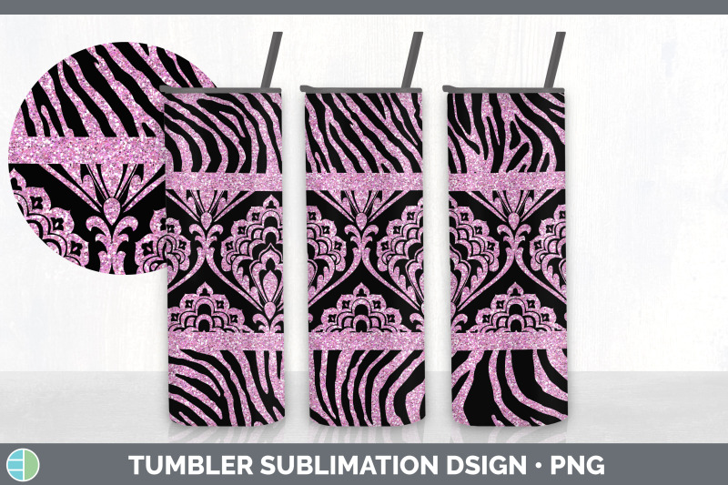 pink-damask-tumbler-glitter-animal-print-skinny-tumbler-sublimation