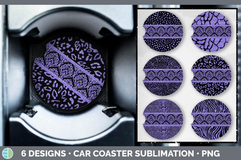 purple-damask-car-coaster-glitter-animal-print-sublimation-bundle