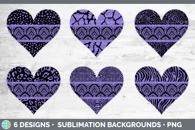 purple-damask-hearts-clipart-glitter-animal-print-hearts