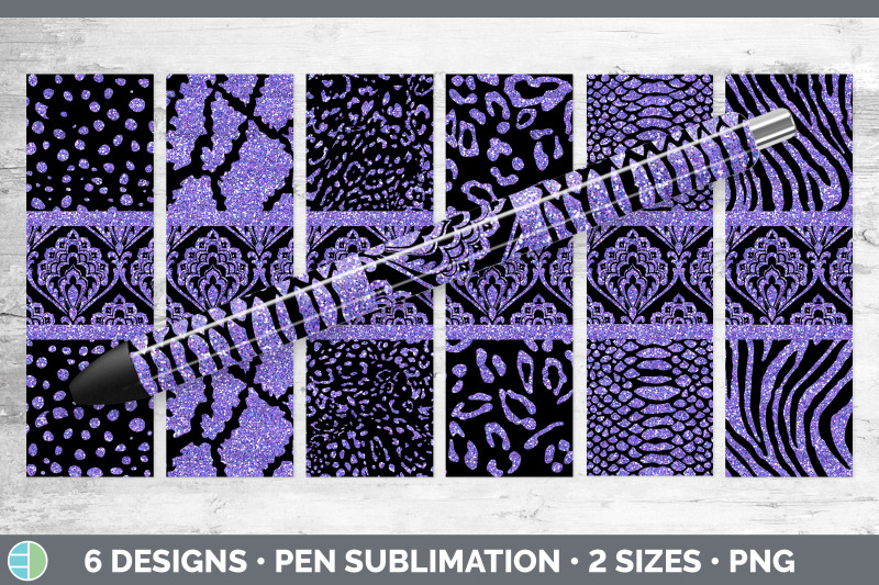 purple-damask-pen-wraps-glitter-animal-print-epoxy-pen-sublimation