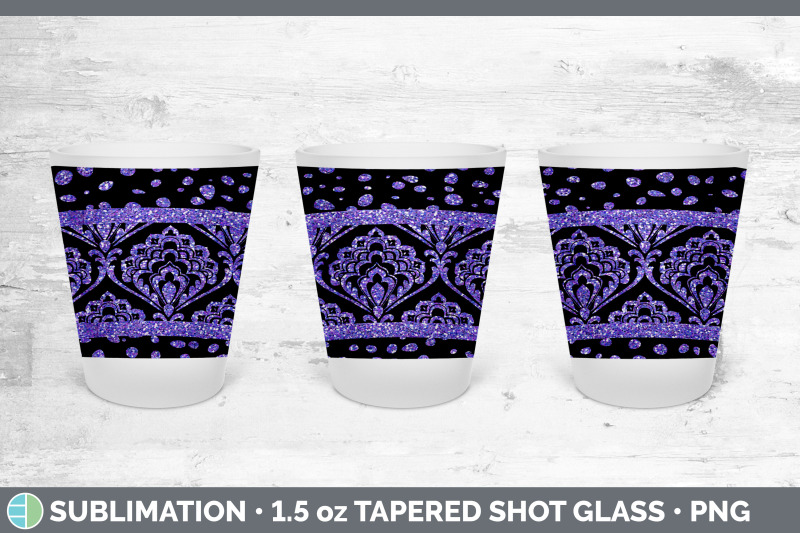 purple-damask-shot-glass-sublimation-shot-glass-1-5oz-tapered