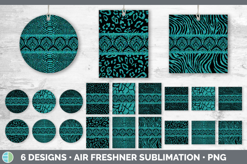 teal-damask-air-freshener-glitter-animal-print-sublimation-bundle