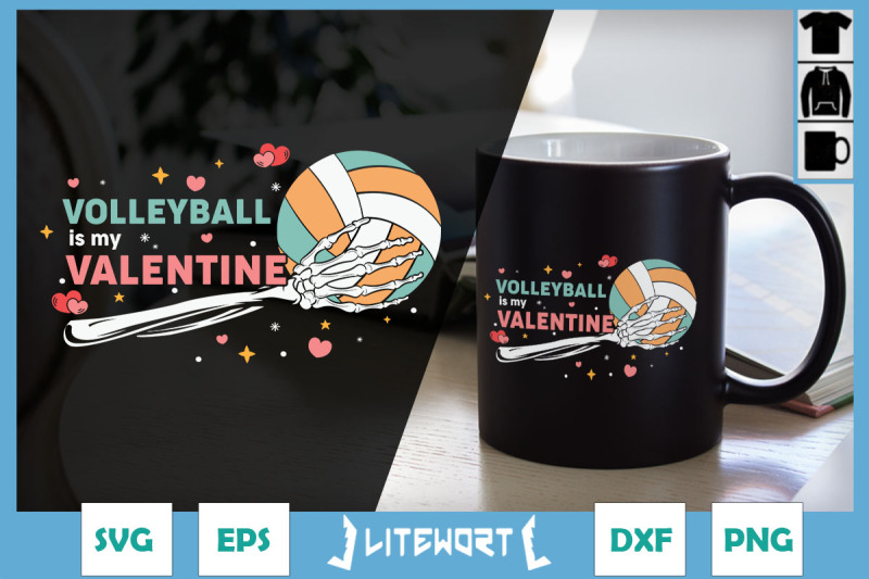 skeleton-hand-volleyball-is-my-valentine