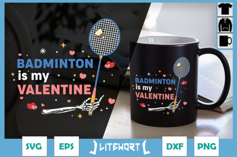 skeleton-hand-badminton-is-my-valentine