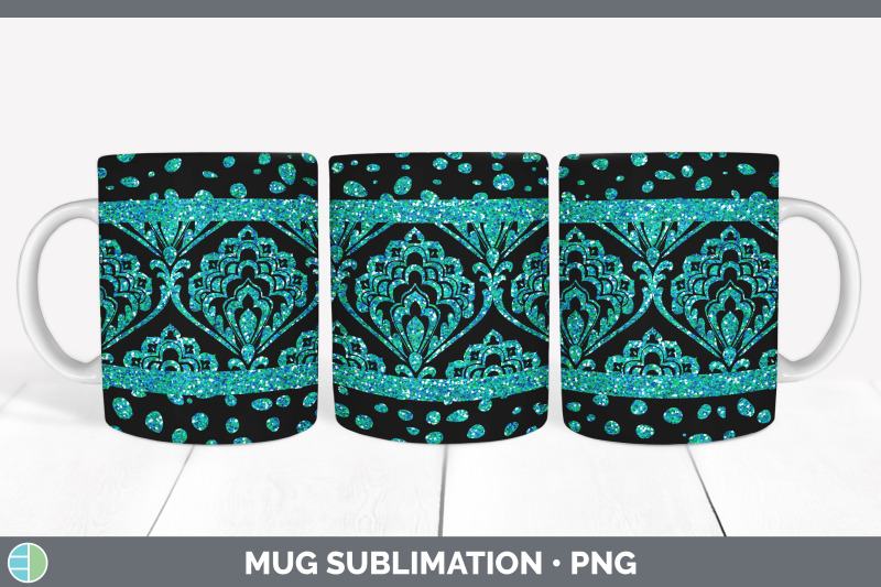 teal-damask-mug-sublimation-glitter-animal-print-coffee-cup-designs