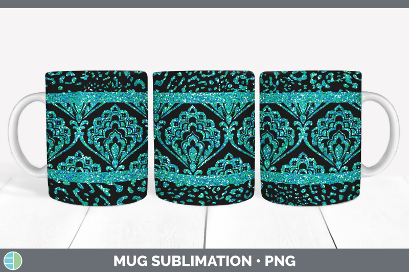 teal-damask-mug-sublimation-glitter-animal-print-coffee-cup-designs