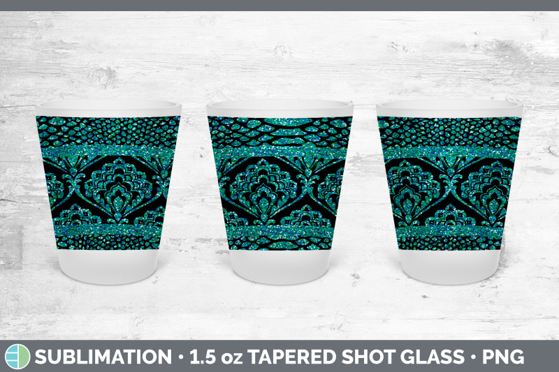 teal-damask-shot-glass-sublimation-shot-glass-1-5oz-tapered