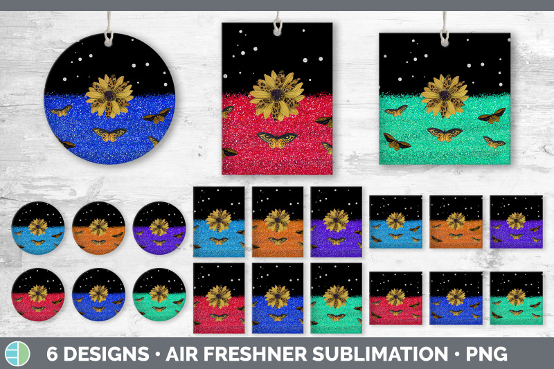 butterfly-sunflowers-air-freshener-glitter-animal-print-sublimation