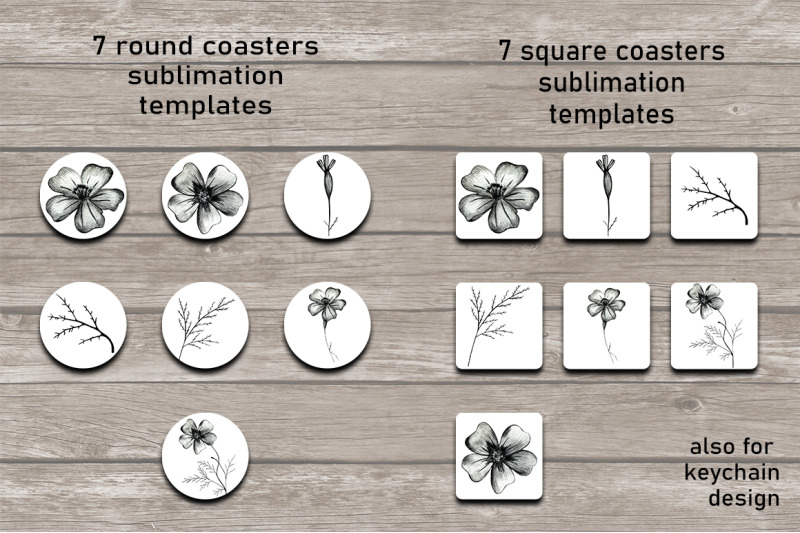marigold-flowers-coaster-sublimation-design-bundle