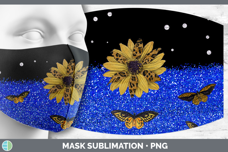 butterfly-sunflowers-mask-sublimation-glitter-animal-print-face-mask