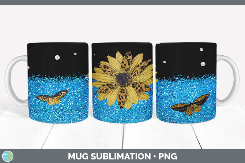 butterfly-sunflowers-mug-sublimation-glitter-animal-print-coffee-cup