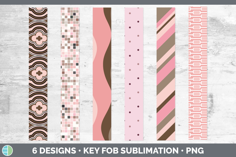 pink-key-fob-pink-patterns-wristlet-sublimation