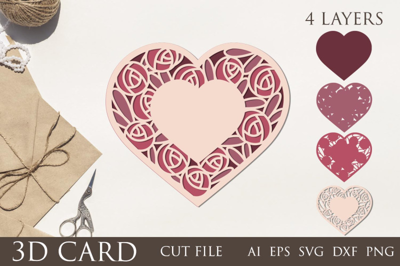 3d-layered-floral-heart-laser-cut-valentine-heart