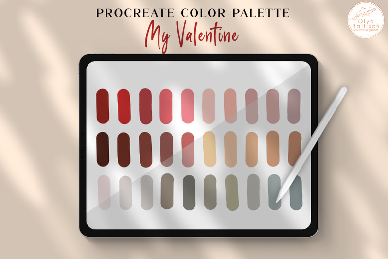 boho-procreate-color-palette-romantic-valentine-color-swatches