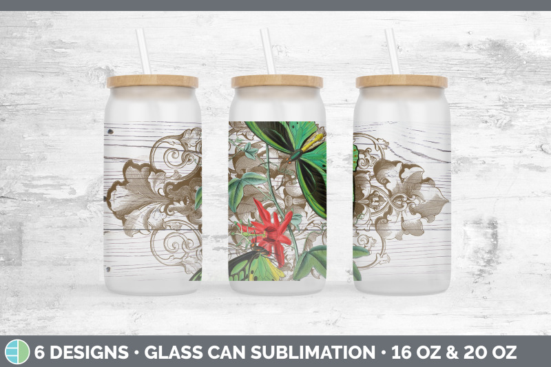 vintage-butterflies-glass-can-sublimation-beer-mason-jar