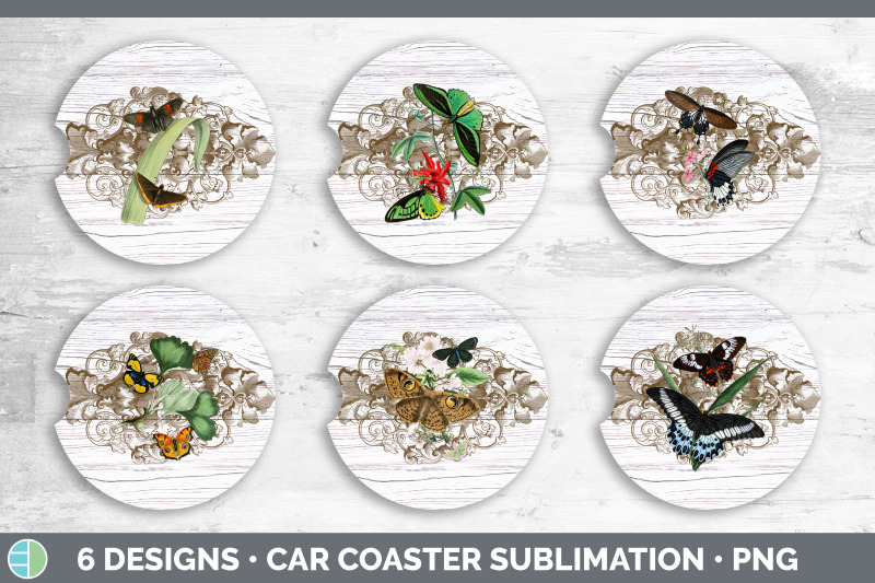 vintage-butterflies-car-coaster-vintage-butterflies-patterns-sublima