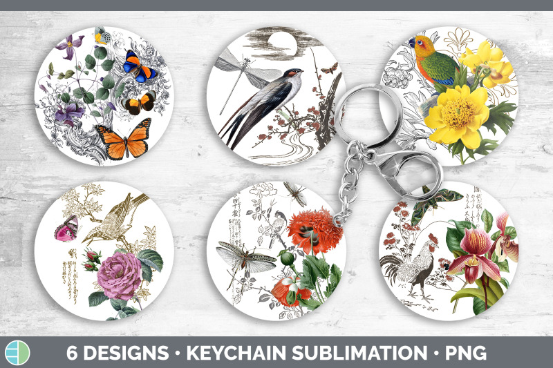 vintage-keychain-bundle-keyring-sublimation-designs