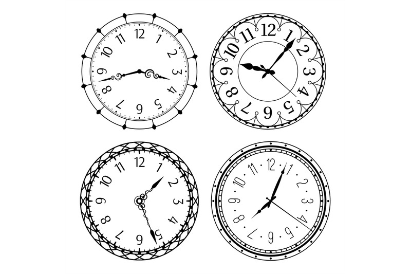 antique-clocks-with-arabic-numerals-classic-and-vintage-round-designs