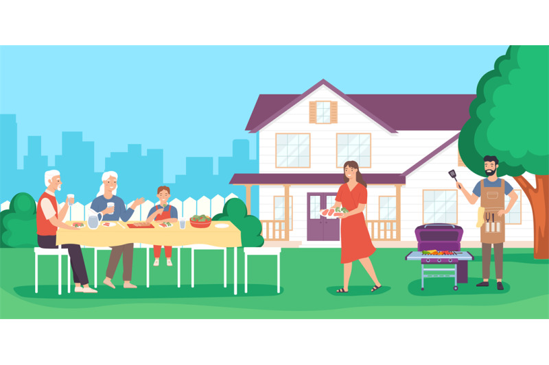 family-party-with-barbecue-father-grilling-meat-and-vegetables-mothe