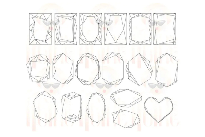 geometric-frames-clipart-polygonal-frames-modern-minimalist-clipart