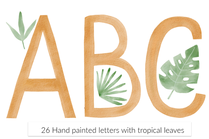 tropical-watercolor-wooden-letters