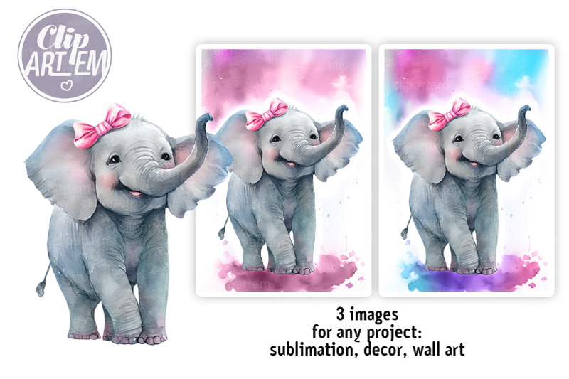 smiling-baby-girl-elephant-realistic-images-watercolor-pngs