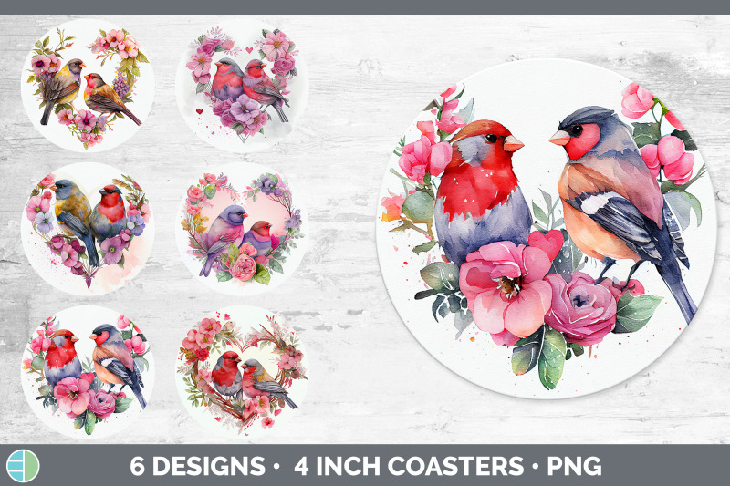 valentines-finch-round-coaster-sublimation-designs-bundle