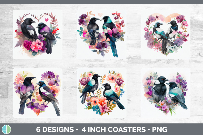 valentines-magpie-square-coaster-sublimation-designs-bundle