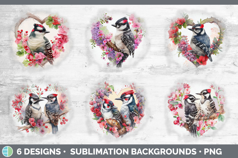 valentines-downy-woodpecker-background-grunge-sublimation-background
