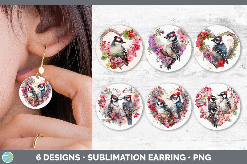 valentines-downy-woodpecker-round-earring-sublimation-designs-bundle