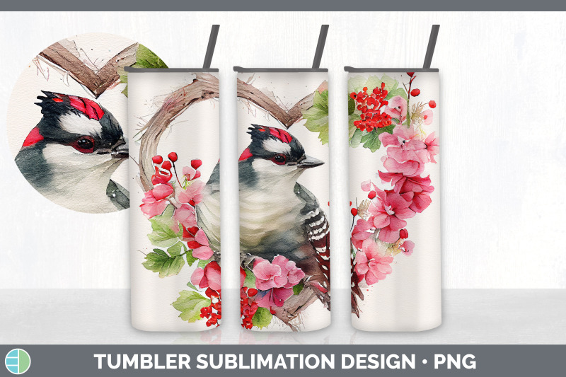 valentines-downy-woodpecker-tumbler-sublimation-bundle