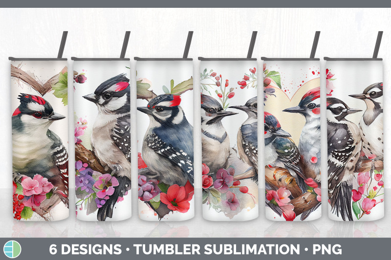 valentines-downy-woodpecker-tumbler-sublimation-bundle