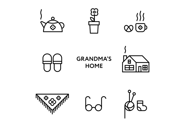 grandma-s-home-icon-set